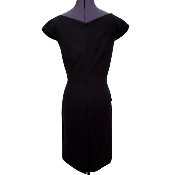 NWT Park‎ 108 Cocktail Dress Black Crepe Peplum Design Size 12 - Picture 4 of 10